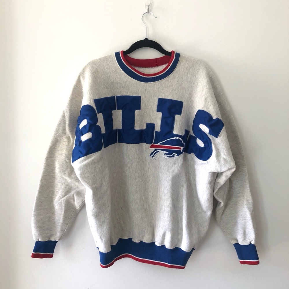 Vintage Buffalo Bills Cross Script Spellout Sweatshirt - XL